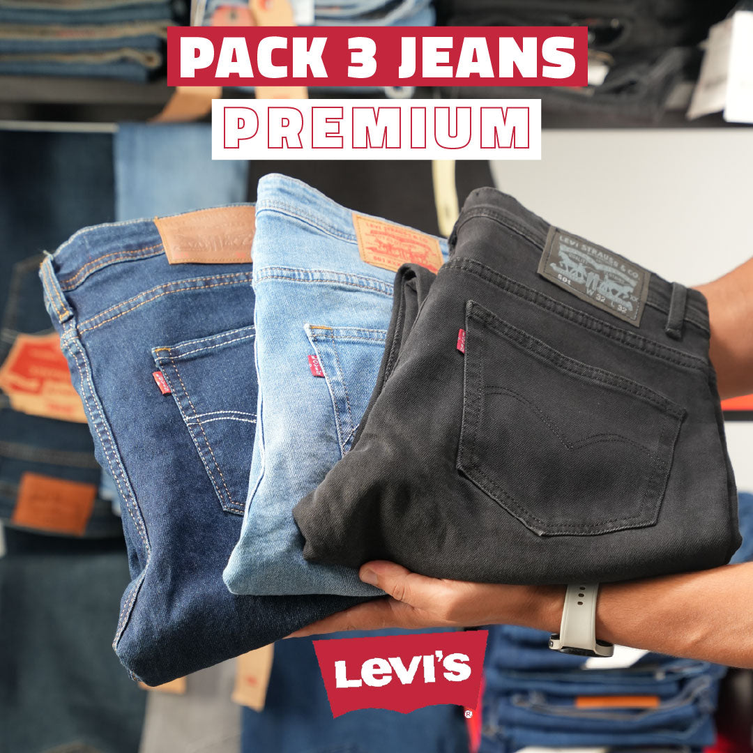 👖Pack 3 Jeans Levi’s® Premium – Bleu Foncé, Bleu Clair & Noir