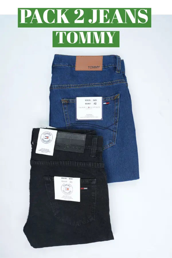 👖 Pack de 2 Jeans Tommy – Bleu & Noir