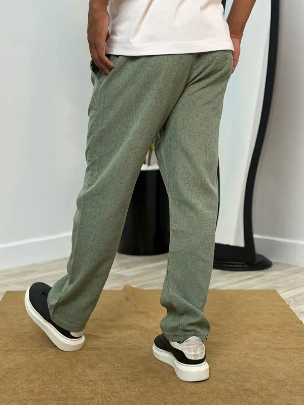 🩳 Pack 2 Pantalons en Lin – Relaxed Fit Beige & Vert Royal