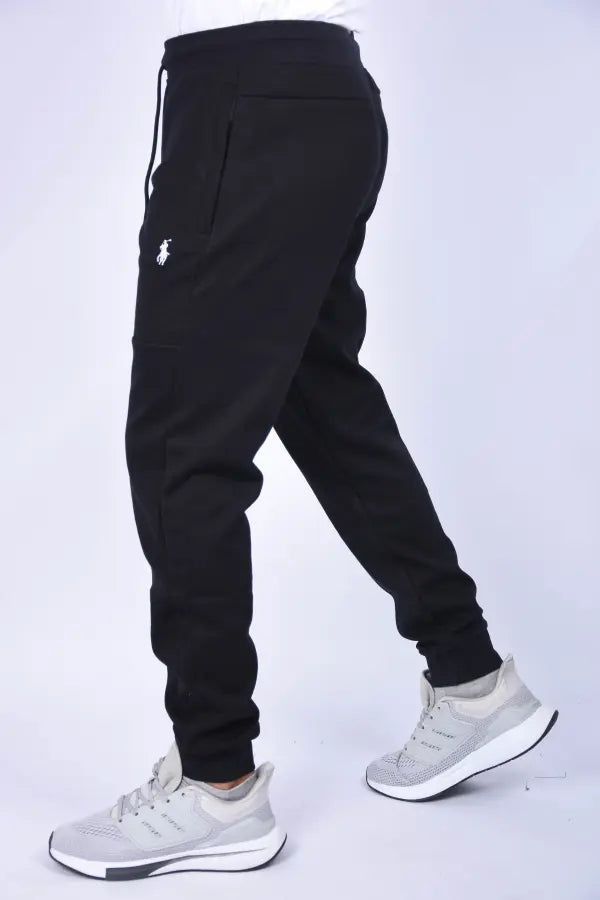 👕 Survêtement Polo en Pur Coton – Coupe Confort Noir / Beige