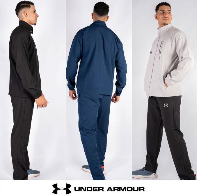 🏷️Survêtement Under Armour Noir / Bleu / Gris – Ensemble Sport & Style
