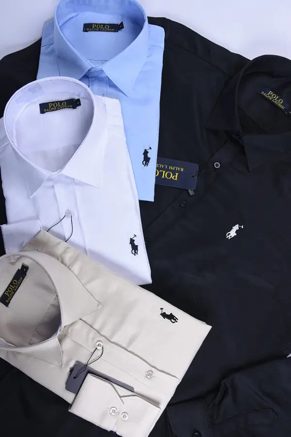 👔 Chemise Ralph – Pur Coton Couleurs : Noir · Blanc · Gris clair · Bleu roi