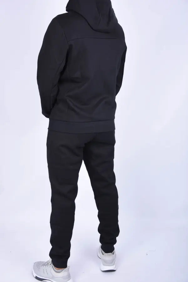 👕 Survêtement Polo en Pur Coton – Coupe Confort Noir / Beige