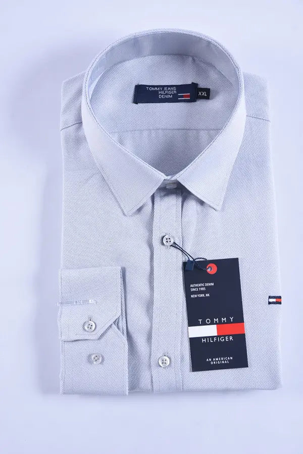 👔 Chemise Tommy – Oxford Coton Piqué Couleurs : Noir · Blanc · Gris clair · Bleu roi