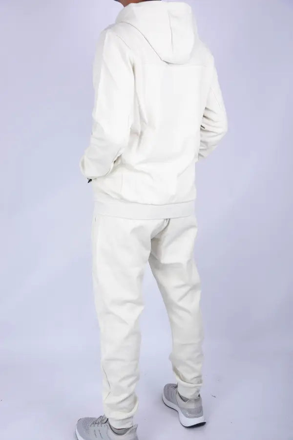 👕 Survêtement Polo en Pur Coton – Coupe Confort Noir / Beige