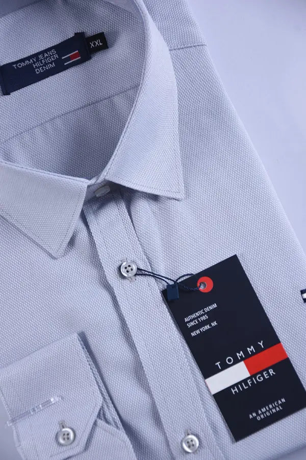 👔 Chemise Tommy – Oxford Coton Piqué Couleurs : Noir · Blanc · Gris clair · Bleu roi