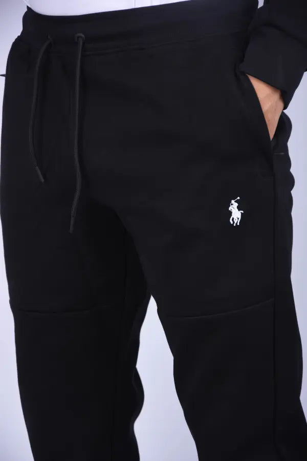 👕 Survêtement Polo en Pur Coton – Coupe Confort Noir / Beige