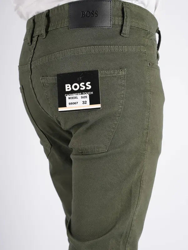 👖 Pantalon en Toile Piquée de Coton – 5 Poches Couleurs : Noir · Beige · Vert olive · Bleu roi